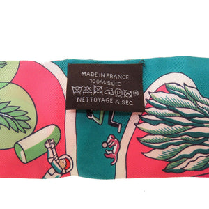 新品同様 エルメス ツイリー 万博博覧会 Exposition Universelle シルク ローズヴィフ メンソール ボルドー スカーフ 0013 【中古】 HERMES