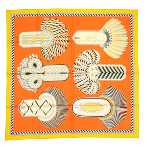 新品同様 エルメス カレ ダブルフェイス 90 EPAULETTES DE GALA 式典肩章 スカーフ シルク リバーシブル 0018【中古】HERMES