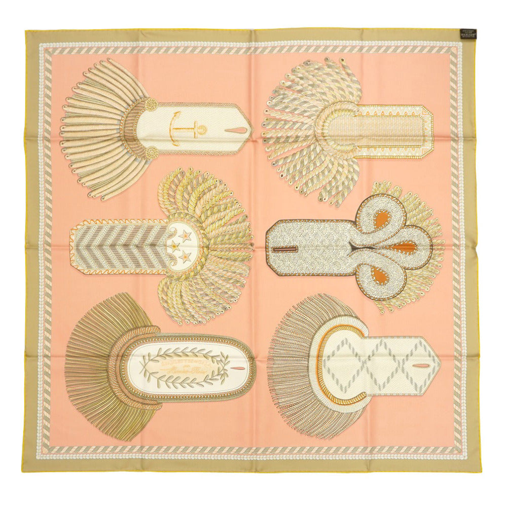 新品同様 エルメス カレ ダブルフェイス 90 EPAULETTES DE GALA 式典肩章 スカーフ シルク リバーシブル 0018【中古】HERMES