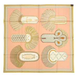 新品同様 エルメス カレ ダブルフェイス 90 EPAULETTES DE GALA 式典肩章 スカーフ シルク リバーシブル 0018【中古】HERMES