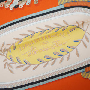 新品同様 エルメス カレ ダブルフェイス 90 EPAULETTES DE GALA 式典肩章 スカーフ シルク リバーシブル 0018【中古】HERMES