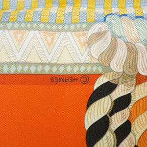 新品同様 エルメス カレ ダブルフェイス 90 EPAULETTES DE GALA 式典肩章 スカーフ シルク リバーシブル 0018【中古】HERMES