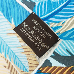 新品同様 エルメス カレ90 Jaguar Quetzal ジャガーケツァール スカーフ シルク ブルー 0019【中古】HERMES