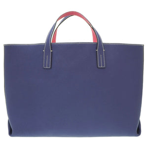 美品 ボナベンチュラ リバーシブル 2WAY トートバッグ レザー ネイビー/ピンク 0022【中古】BONAVENTURA