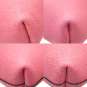 美品 ボナベンチュラ リバーシブル 2WAY トートバッグ レザー ネイビー/ピンク 0022【中古】BONAVENTURA