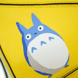 新品同様 ロエベ ジブリ となりのトトロ パズルバッグ ミニ ショルダー ハンドバッグ レザー イエロー 0023【中古】LOEWE ストラップ付