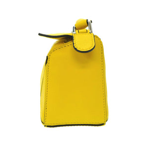 新品同様 ロエベ ジブリ となりのトトロ パズルバッグ ミニ ショルダー ハンドバッグ レザー イエロー 0023【中古】LOEWE ストラップ付