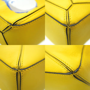 新品同様 ロエベ ジブリ となりのトトロ パズルバッグ ミニ ショルダー ハンドバッグ レザー イエロー 0023【中古】LOEWE ストラップ付