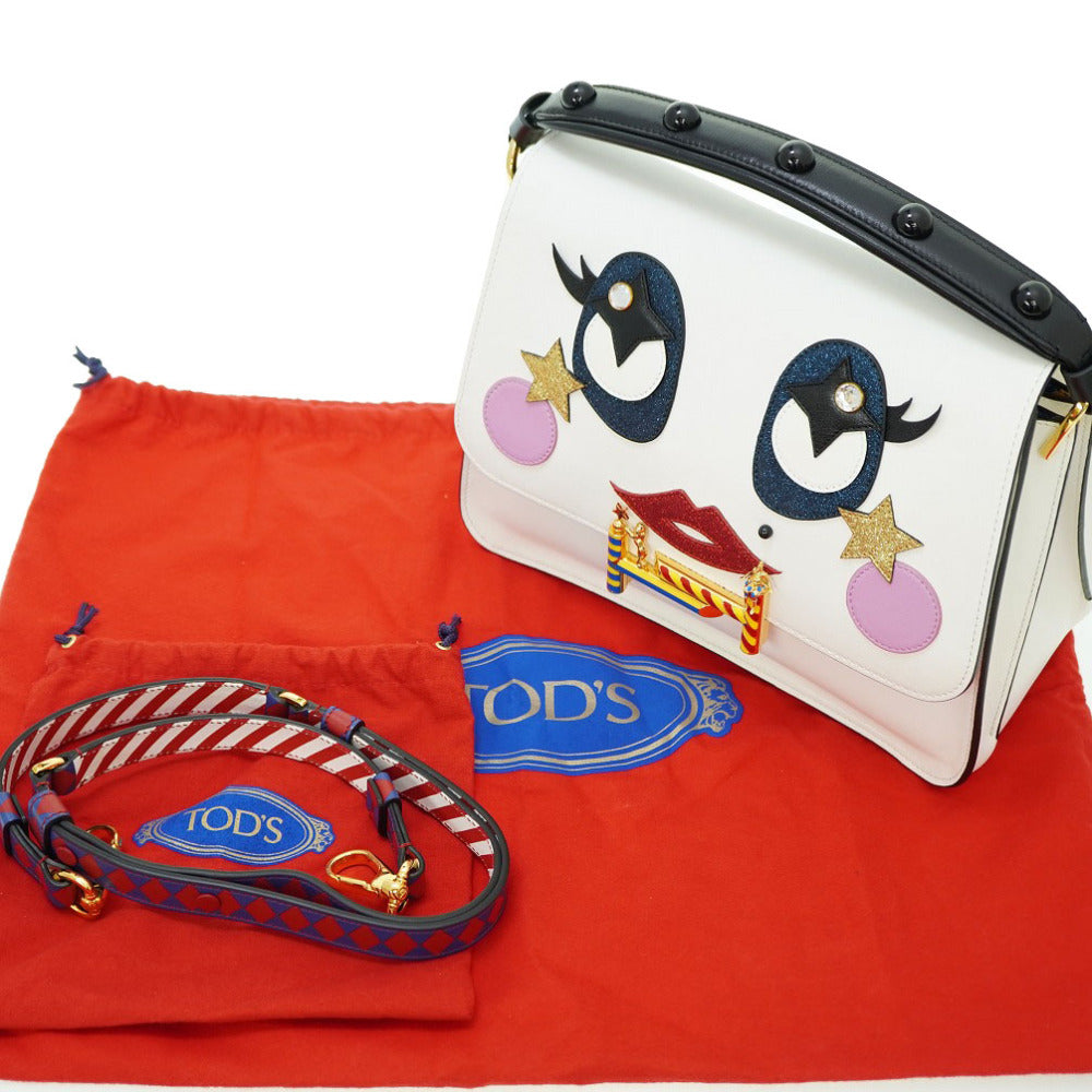 新品同様 トッズ サーカス 2WAY ショルダー ハンド バッグ レザー ホワイト 白 ショルダーストラップ付 0024【中古】TOD’S