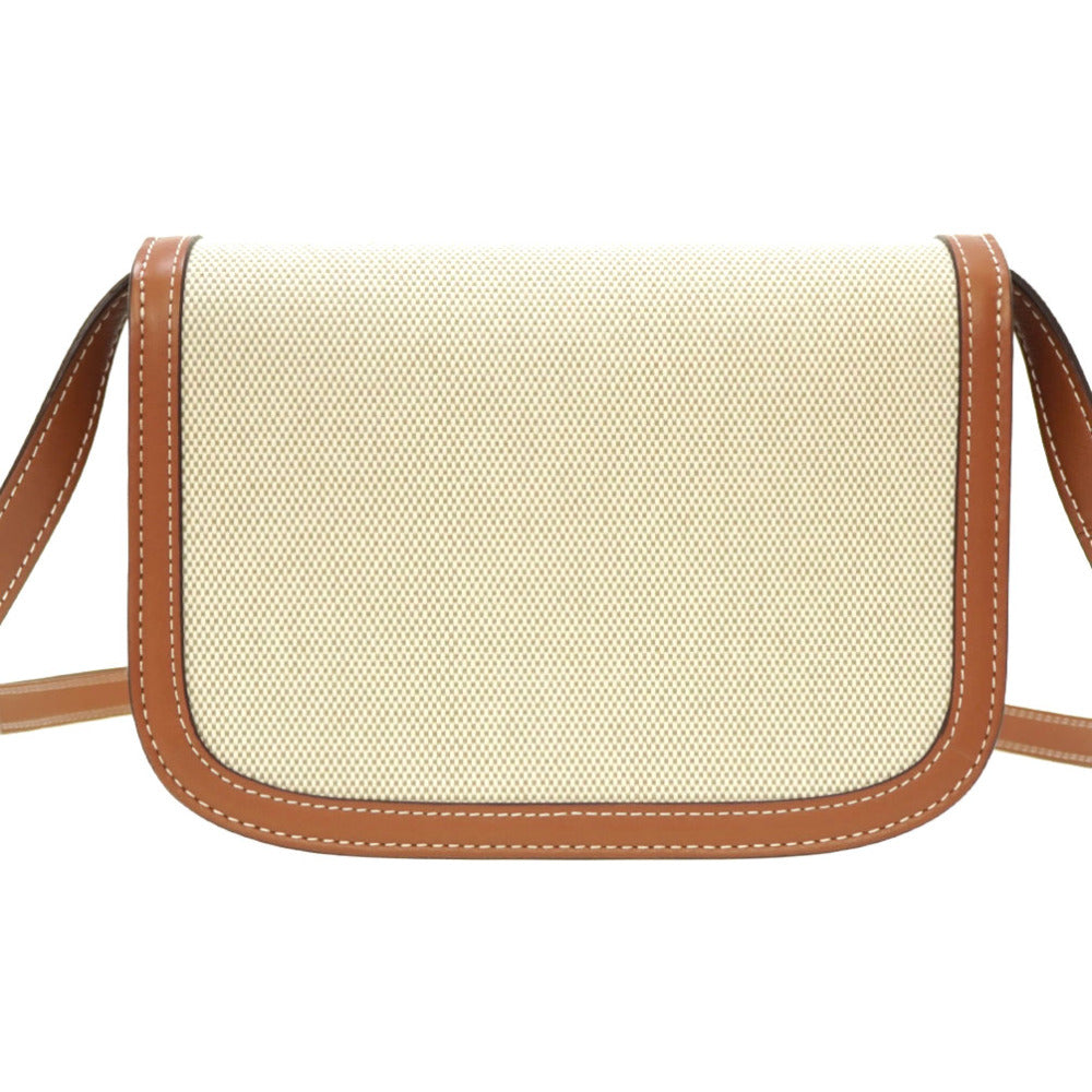 未使用 デルボー ランゴー スモール ショルダーバッグ キャンバス/レザー ブラウン 0025【中古】DELVAUX