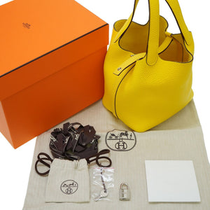 新品同様 エルメス ピコタンロック PM 18 トリヨンクレマンス ジョーヌナブル Y刻印 ハンドバッグ イエロー 0027【中古】HERMES