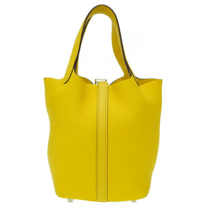 新品同様 エルメス ピコタンロック PM 18 トリヨンクレマンス ジョーヌナブル Y刻印 ハンドバッグ イエロー 0027【中古】HERMES