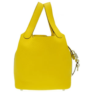 新品同様 エルメス ピコタンロック PM 18 トリヨンクレマンス ジョーヌナブル Y刻印 ハンドバッグ イエロー 0027【中古】HERMES