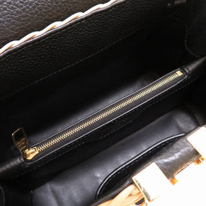 美品 ルイ ヴィトン カプシーヌBB ストロー レザー ベージュ ブラック M55011 ハンドバッグ バッグ LV 0032 【中古】 LOUIS VUITTON