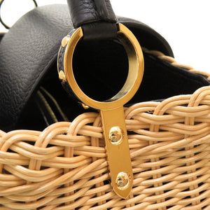 美品 ルイ ヴィトン カプシーヌBB ストロー レザー ベージュ ブラック M55011 ハンドバッグ バッグ LV 0032 【中古】 LOUIS VUITTON