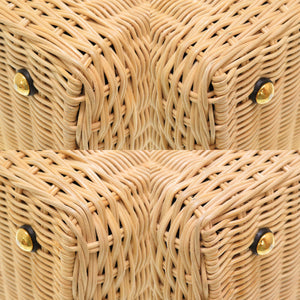 美品 ルイ ヴィトン カプシーヌBB ストロー レザー ベージュ ブラック M55011 ハンドバッグ バッグ LV 0032 【中古】 LOUIS VUITTON