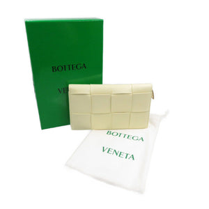 未使用 ボッテガヴェネタ イントレチャートナッパ 651368 カセット ジップアラウンドウォレット ラムスキン ゴールド金具 カモミール イエロー ラウンドファスナー 長財布 0041【中古】BOTTEGA VENETA