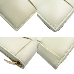 未使用 ボッテガヴェネタ イントレチャートナッパ 651368 カセット ジップアラウンドウォレット ラムスキン ゴールド金具 カモミール イエロー ラウンドファスナー 長財布 0041【中古】BOTTEGA VENETA