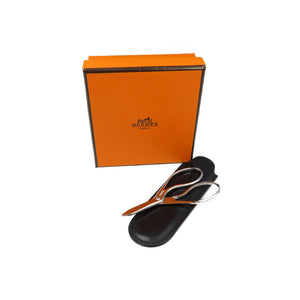 新品同様 エルメス インザポケット ミニシザー ケース付き メタル ボックスカーフ シルバー ブラック はさみ 0043【中古】HERMES