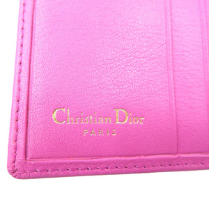 新品同様 クリスチャンディオール レザー ゴールド金具 ピンク Wホック 財布 0044【中古】Christian Dior