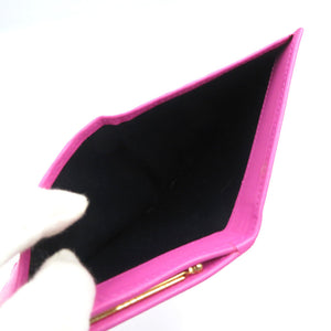 新品同様 クリスチャンディオール レザー ゴールド金具 ピンク Wホック 財布 0044【中古】Christian Dior