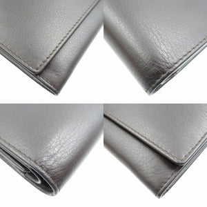 美品 クリスチャンディオール レザー ゴールド金具 ダークブラウン 長財布 0045【中古】Christian Dior