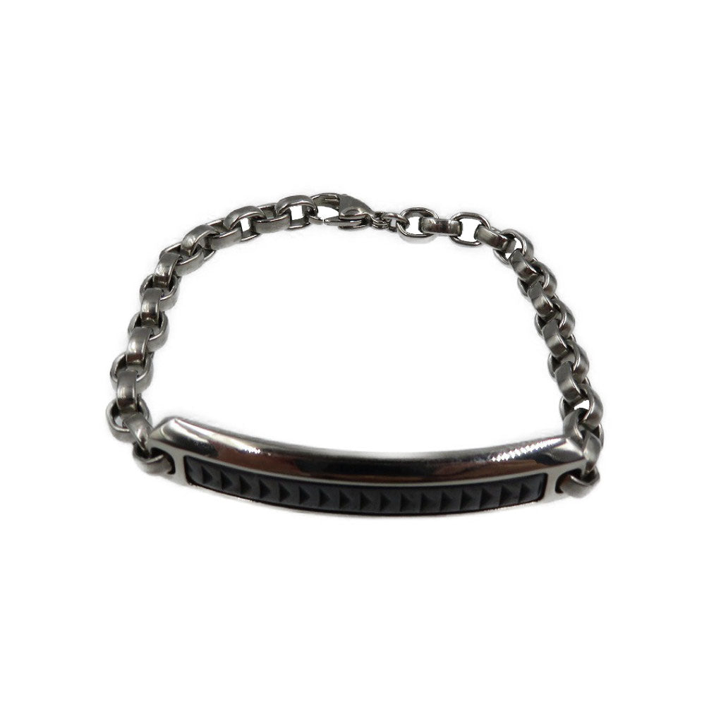 新品同様 ティファニー パロマ キャリパー ステンレス ブラックチタン シルバー ブラック ブレスレット 0046【中古】TIFFANY&Co.