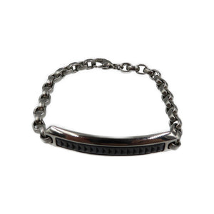 新品同様 ティファニー パロマ キャリパー ステンレス ブラックチタン シルバー ブラック ブレスレット 0046【中古】TIFFANY&Co.