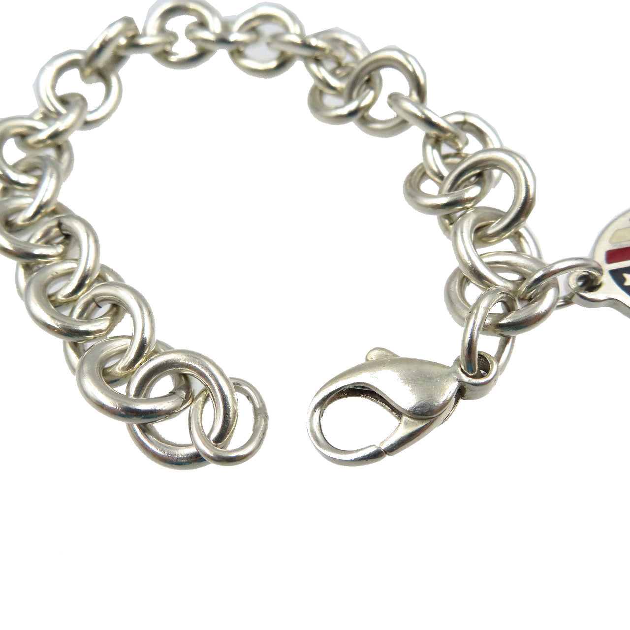 ティファニー オーバルタグ チャーム 星条旗 シルバー925 ブレスレット 00047【中古】TIFFANY&Co.