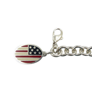ティファニー オーバルタグ チャーム 星条旗 シルバー925 ブレスレット 00047【中古】TIFFANY&Co.