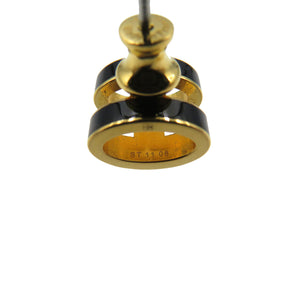 美品 エルメス ポップアッシュ メタル ゴールド ブラック ピアス 0048【中古】HERMES