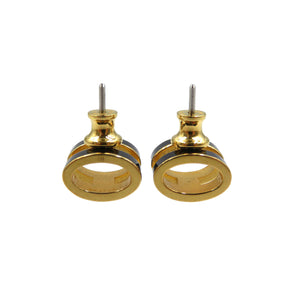 美品 エルメス ポップアッシュ メタル ゴールド ブラック ピアス 0048【中古】HERMES