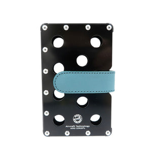 未使用 エアロコンセプト EM-10ST-TQ エミージャ・サマータイム2021 アルミニウム合金 ヌメ革 シルバー金具 ターコイズ ブラック カードケース 名刺入れ 0053【中古】AERO CONCEPT