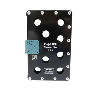 未使用 エアロコンセプト EM-10ST-TQ エミージャ・サマータイム2021 アルミニウム合金 ヌメ革 シルバー金具 ターコイズ ブラック カードケース 名刺入れ 0053【中古】AERO CONCEPT