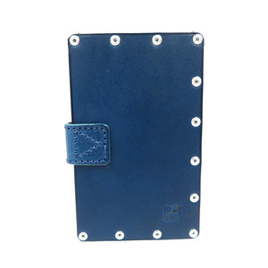 未使用 エアロコンセプト エミージャ・レザー EM-10-B ヌメ革 シルバー金具 ブルー カードケース 名刺入れ 0054【中古】AERO CONCEPT