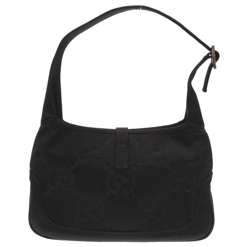 美品 グッチ ジャッキー サテン ブラック シルバー金具 001 3935 ショルダーバッグ バッグ 黒 0056 【中古】 GUCCI
