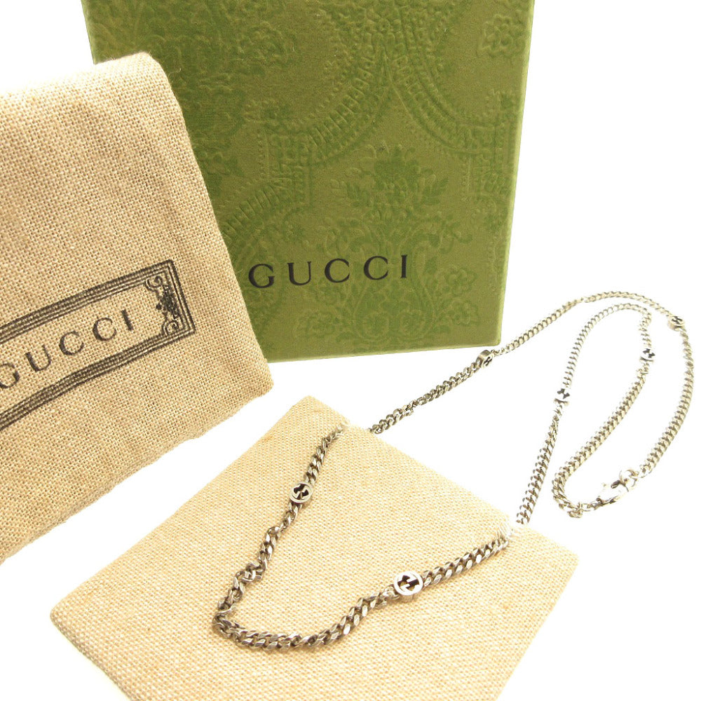 グッチ インターロッキングG シルバー925 シルバー チェーン ネックレス 0068【中古】GUCCI