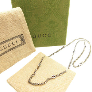 グッチ インターロッキングG シルバー925 シルバー チェーン ネックレス 0068【中古】GUCCI