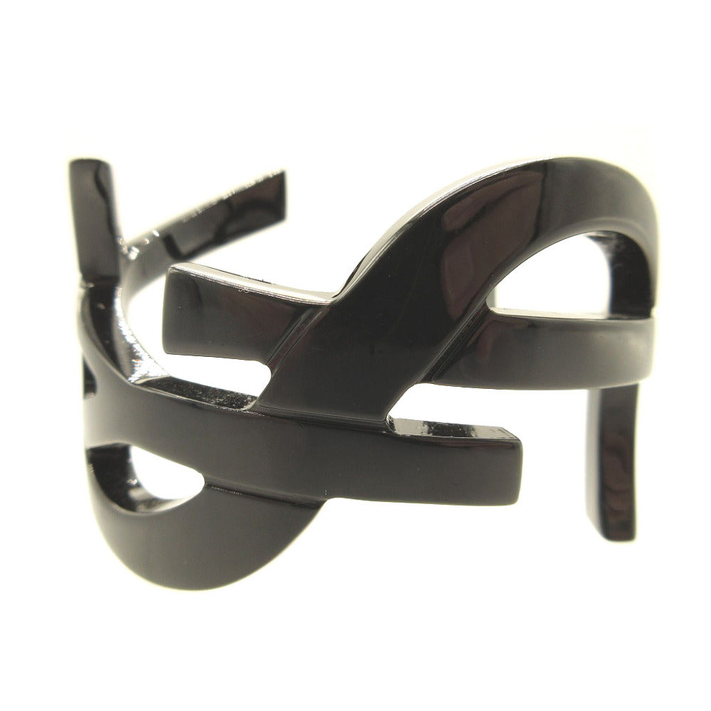 美品 サンローラン パリ メタル ブラック 黒 バングル 0077【中古】SAINT LAURENT Paris