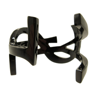 美品 サンローラン パリ メタル ブラック 黒 バングル 0077【中古】SAINT LAURENT Paris