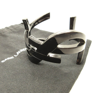 美品 サンローラン パリ メタル ブラック 黒 バングル 0077【中古】SAINT LAURENT Paris