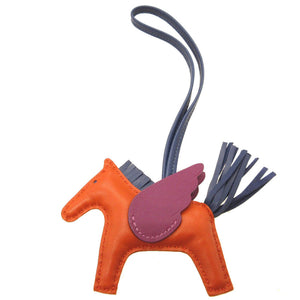 新品同様 エルメス ロデオペガサスPM Z刻印(2021年製) アニューミロ カーネリアン アネモネ ブルーサフィール バッグチャーム キーホルダー 0081【中古】HERMES