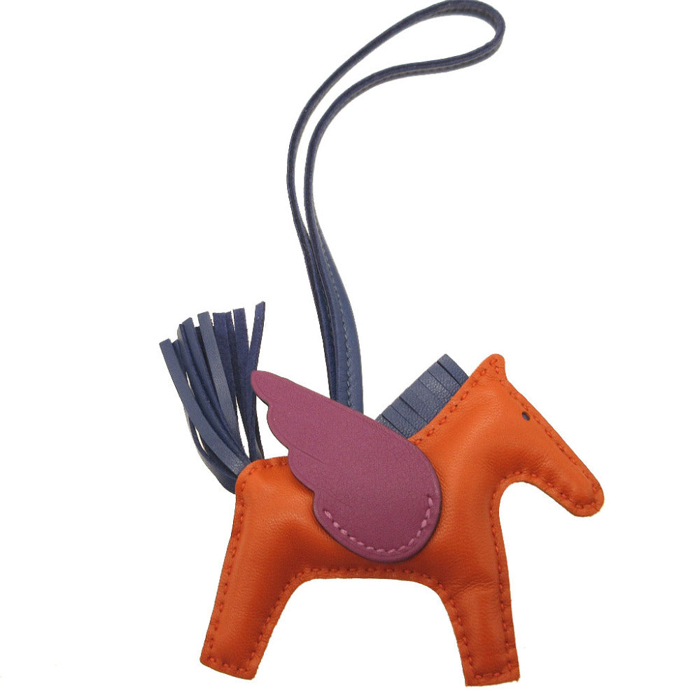 新品同様 エルメス ロデオペガサスPM Z刻印(2021年製) アニューミロ カーネリアン アネモネ ブルーサフィール バッグチャーム キーホルダー 0081【中古】HERMES