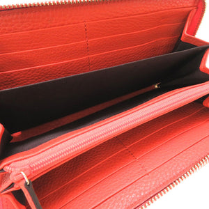 新品同様 グッチ GGキャンバス ベージュ オレンジ 388637 ラウンドファスナー 長財布 財布 0099 【中古】 GUCCI