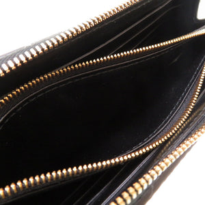 美品 ボッテガヴェネタ イントレチャート レザー ブラック 長財布 財布 黒 0100 【中古】 BOTTEGAVENETA