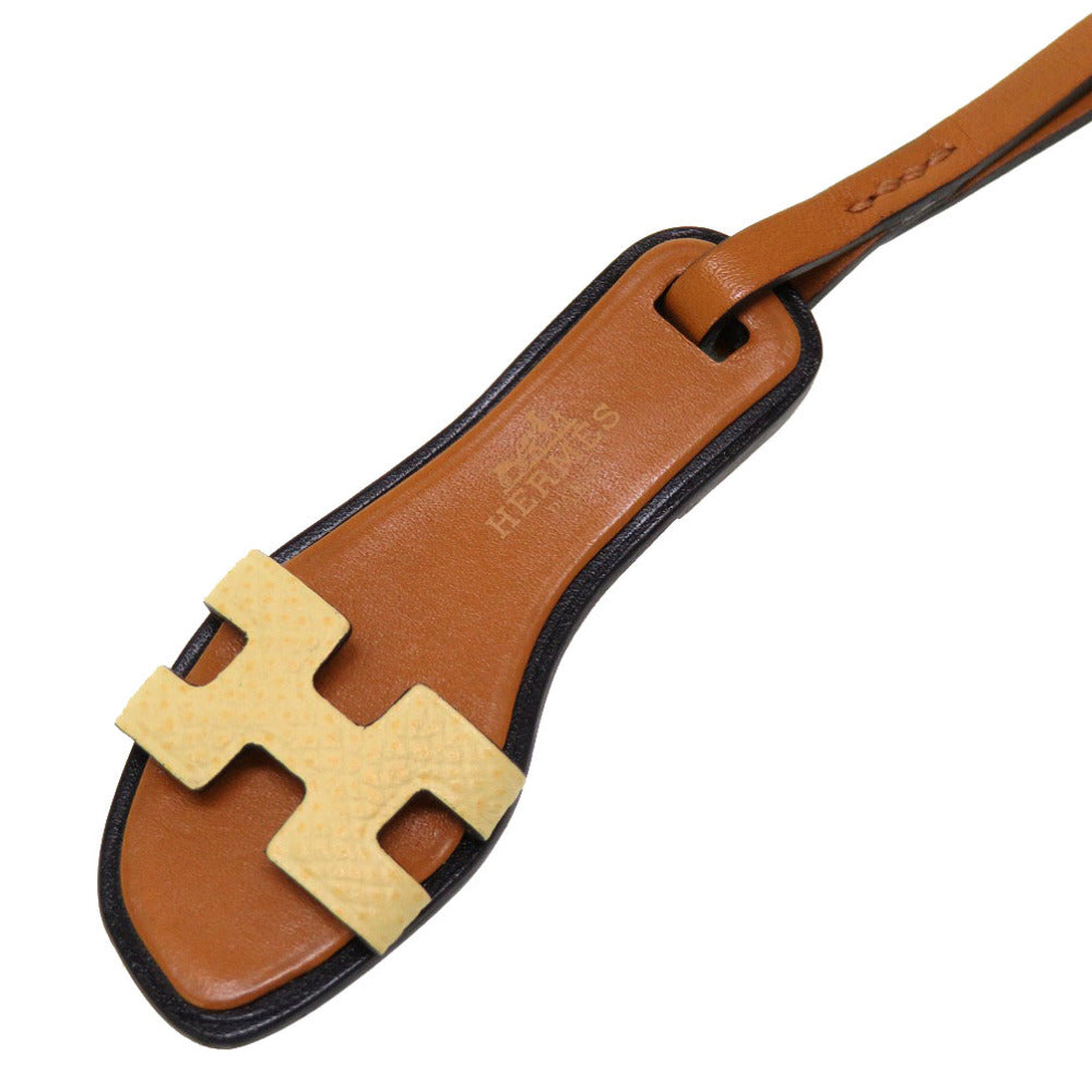 新品同様 エルメス オラン ナノ チャーム ヴォーエプソン ヴァッシュハンター ヴォーバトラー ナチュラルサブレ ジョーヌプッサン ブラック バッグチャーム 0101 【中古】 HERMES