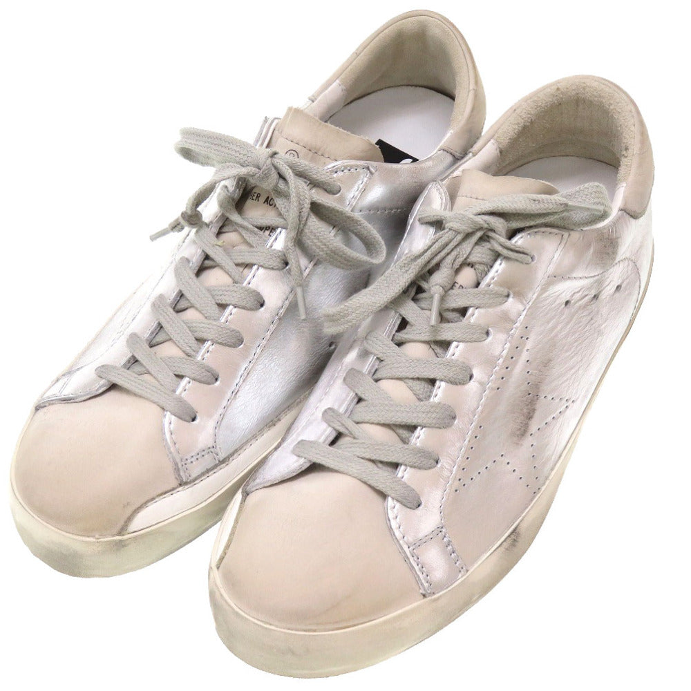 未使用 ゴールデングース スーパースター ラバー レザー シルバー サイズ40 スカーニー 靴 0104 【中古】 GOLDEN GOOSE メンズ