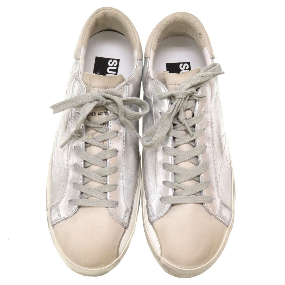 未使用 ゴールデングース スーパースター ラバー レザー シルバー サイズ40 スカーニー 靴 0104 【中古】 GOLDEN GOOSE メンズ