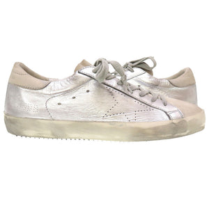 未使用 ゴールデングース スーパースター ラバー レザー シルバー サイズ40 スカーニー 靴 0104 【中古】 GOLDEN GOOSE メンズ