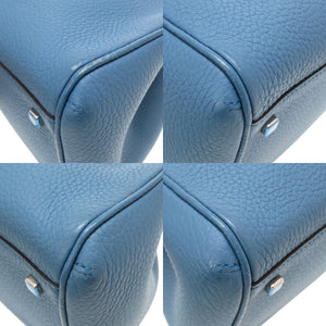 モワナ ポリーヌ ポーリーヌ レザー ブルー 2WAYハンドバッグ バッグ 青 0107 【中古】 MOYNAT